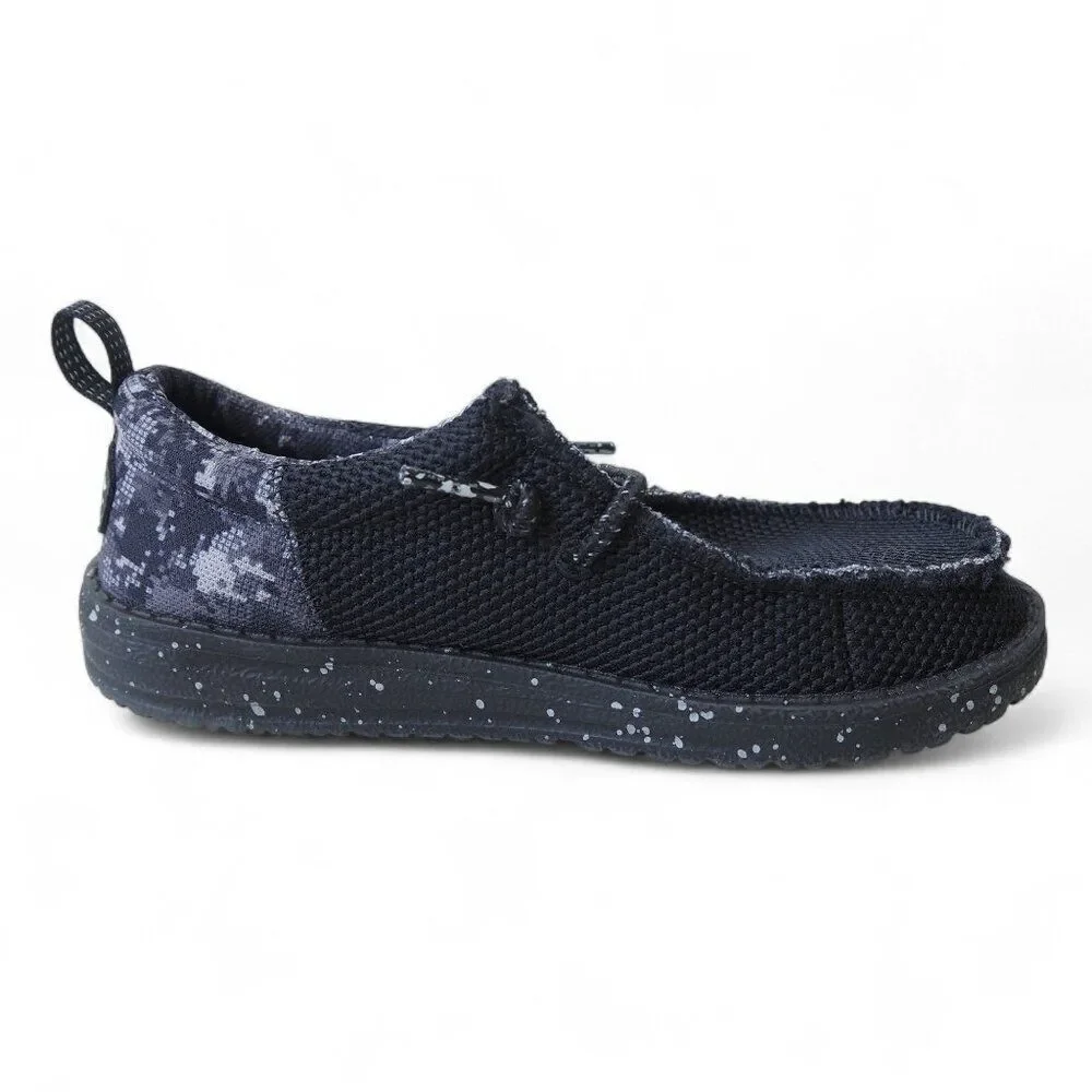 Hey Dude Wally‎ Funk Digi Mesh Casual Shoes Youth 12 Black Geo